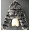 Зимняя меховая куртка Короткая куртка из искусственного меха с капюшоном
