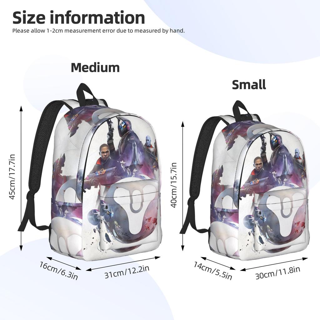 Destiny 2 Игры Повседневный Рюкзак Прочный Студенческий Рабочий Daypack для Мужчин Женщин Ноутбука Компьютера Холщовые Сумки