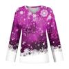 Women's Casual Fashion Sexy Comfort Christmas Printed V-Neck Button Long Sleeve
