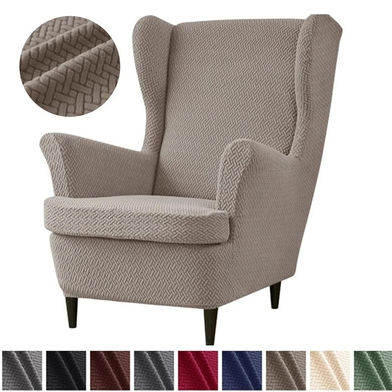 Жаккардовые чехлы на стулья с эластичными высокими наклонами, чехлы на кресла, скандинавские эластичные чехлы для одного дивана с чехлами на подушки сидений