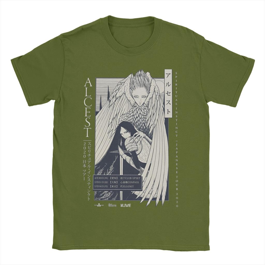 Мужская футболка Французская группа ALCEST Новинка Хлопковые футболки с коротким рукавом Музыкальная футболка Круглый вырез Одежда Идея подарка