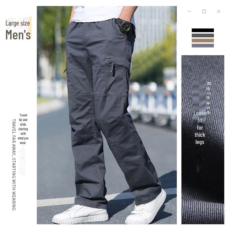 Мужские свободные комбинезоны большого размера весна/лето для мужчин среднего возраста. Повседневные, легкие и прямые спортивные брюки.