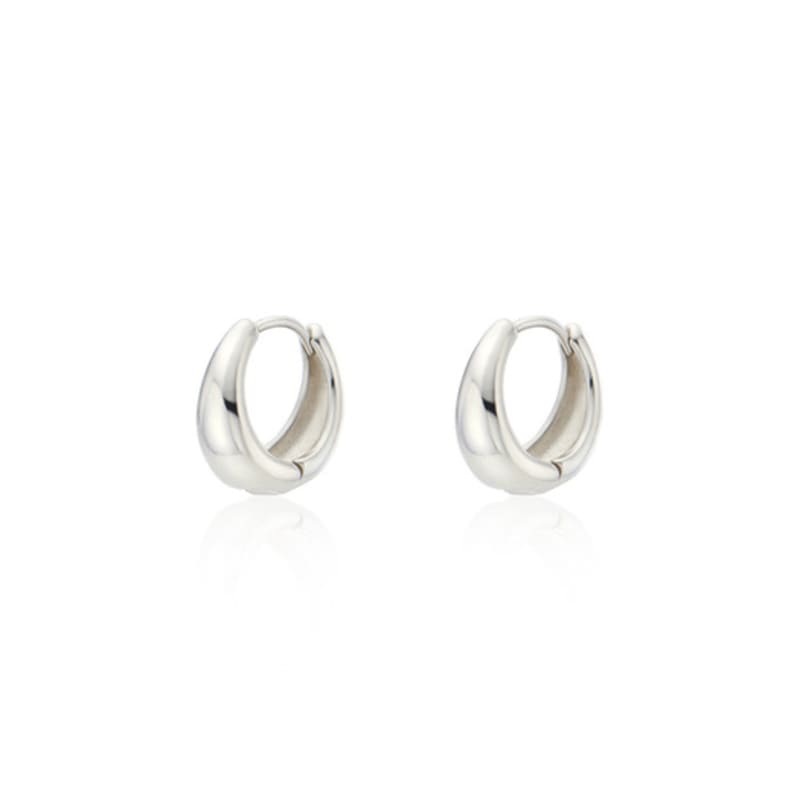 NORMALLEE [Silver 925] Water Drop One-touch Earrings (L)