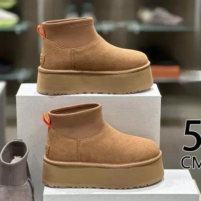 Зимние меховые балетки из хлопка, женские ботильоны на платформе, брендовые зимние ботинки 2025 года, модные плюшевые замшевые туфли для женщин, повседневные теплые ботинки Mujer