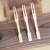 Bamboo Stick Disposable Bamboo Catering Forks Fruit Stick Finger Food Pick 80Pcs 9x0.7x0.2cm As Shows