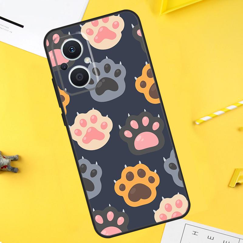 Милый забавный узор с лапками кошек Для OPPO Reno 14F 13F 12F 11F 10 11 12 13 14 Pro 8T 7 8 Lite OPPO Find X9 X8 X6 X5 Pro Чехол