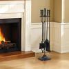 VEVOR Fireplace Tool Set, 5 PCS Fire Tool Set and Holder with Five-Prong Stand, Tongs, Ash Shovel, Brush, Fire Place Poker