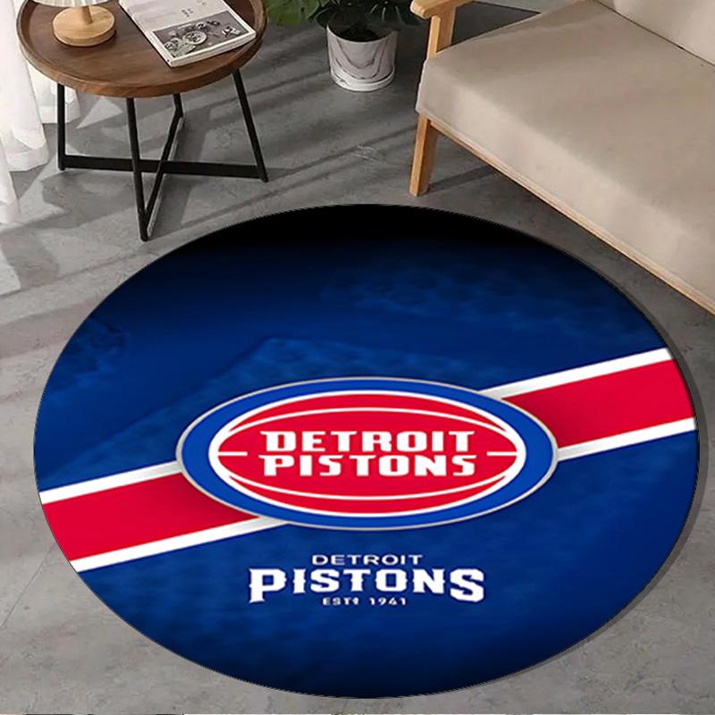 Detroit-Pistons Logo Round Rug for Livingroom,Bedroom, Palyroom, Chair Rug, Area rug, Circle Carpet, Large Size Fan Christmas gift