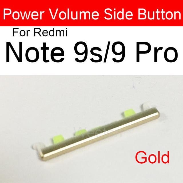 Volume Side Button For Xiaomi Redmi Note 9 5G / Note 9S / Note 9 Pro / Note 10 /Note 10 Pro Volume Button Sidekey Repair Parts