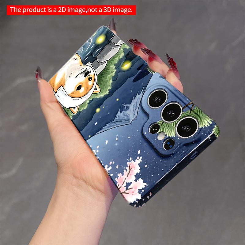 2DFlat Samsung phone case Shiba Inu Bathing by Mount Fuji Under Cherry Blossoms Applicable to Galaxy S22 S23 S24 S25ULTRA S26 A12 A13 A14 A15 A16
