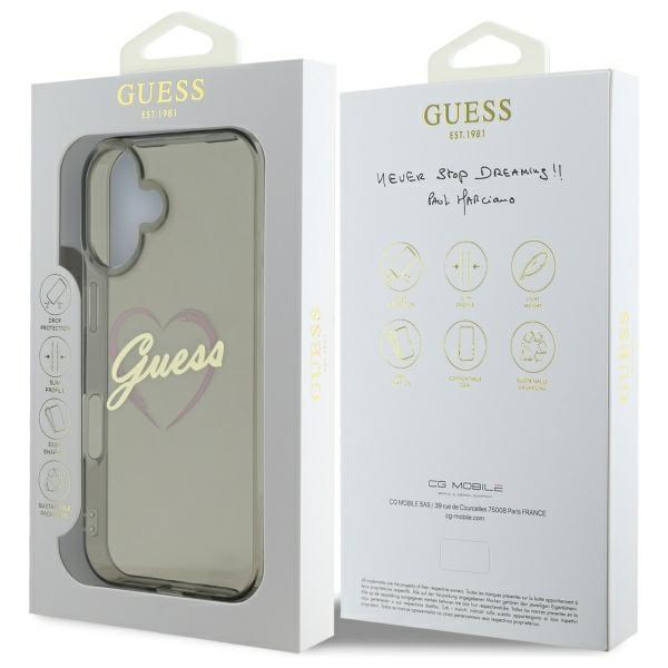 Guess Guhcp16Shchgspk Iphone 16 6.1 Czarny/Black Hardcase Iml Heart