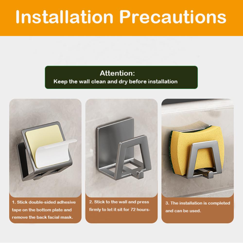 Держатель для губки из нержавеющей стали, настенный, для хранения на кухне, настенные крючки, стойка для хранения крышек кастрюль