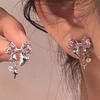 Sparkling Zircon Bow Stud Earrings: Elegant High-End Design for Fashion-Forward Women