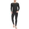 Sillictor Warm Innerwear Heattech Long Sleeve Shirt with Front Opening and Long Winter Size M Set, Fleece-Lined Tights, Insulation, DRTZqyk, Black,