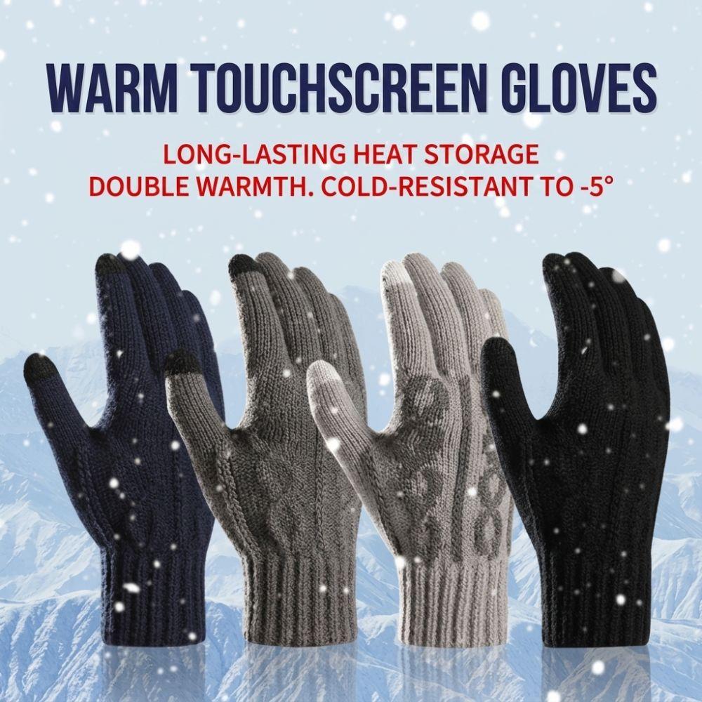 Jacquard Knit Touchscreen Gloves Touchscreen Compatible Knit Gloves New hermal Gloves For Men