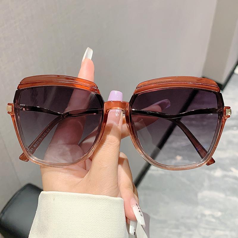 Модные винтажные дизайнерские солнцезащитные очки класса люкс неправильной формы для женщин и мужчин, солнцезащитные очки в стиле панк, популярные, оверсайз, с большой оправой, оттенки