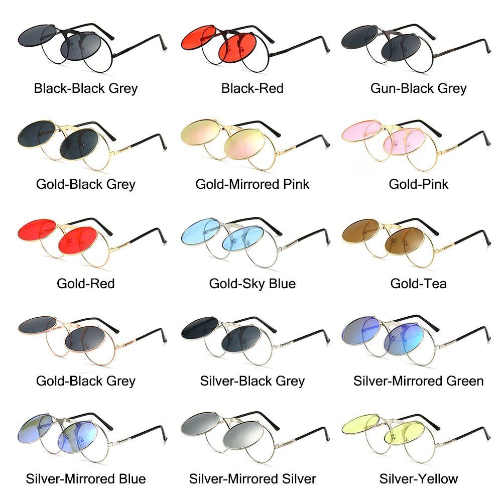 Circle Steampunk Sun Glasses UV400 Protection Costume Glasses Funny Eyewear for Women & Men