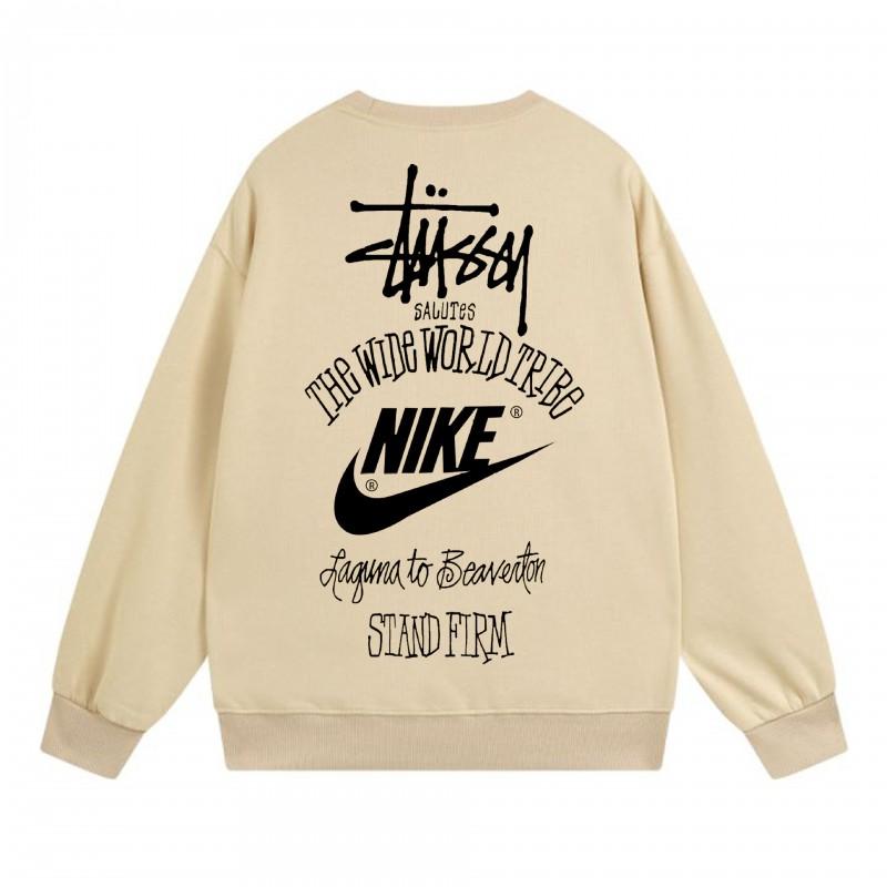 Classic Print Hoodie Mens Loose Fit Crewneck Cotton Sweatshirt Casual Wear