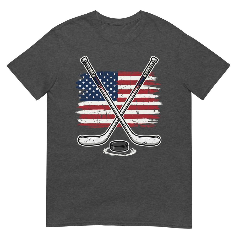 Ice Hockey Usa Flag Tshirt
