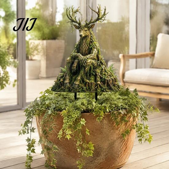 Enchanting Pathway Yard Art Woodland Spirit Garden Stake, Forest Animal Decor, 3D Rustic Lover Gifts Statue for Fairy Patio Planter & Outdoor Display