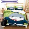 3pcs Jeff the Land Shark pattern bedding set duvet cover set includes duvet cover &pillowcases, perfect all season bedroom decoration & gift