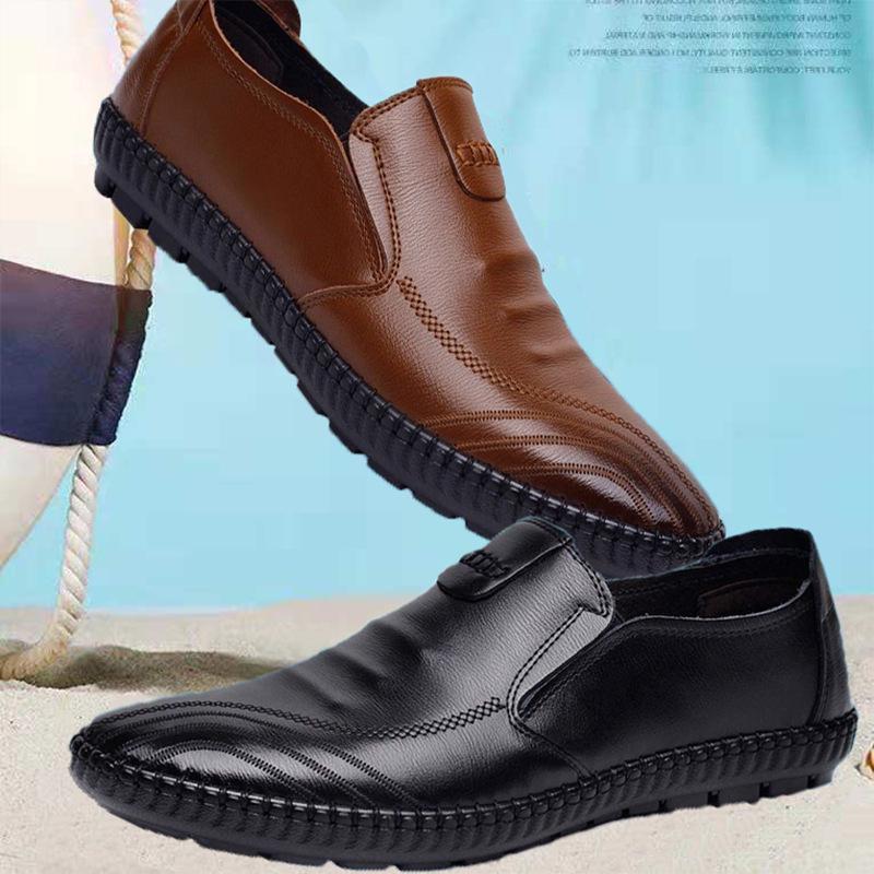Spring new business casual men's shoes British style breathable leather shoes Doudou shoes fashion leather shoes
