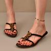 Fashion 2025 New Women Sandals Wear Outside Summer Open Toe Sexy Sandals Retro Cat Heel Slippers Women Rhinestone Clip Toe Women Shoes