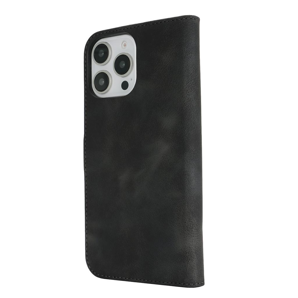 Чехол-кошелек для iPhone 16 Pro Max с двойным сложенным краем, из искусственной кожи с тактильной поверхностью, откидная крышка для телефона