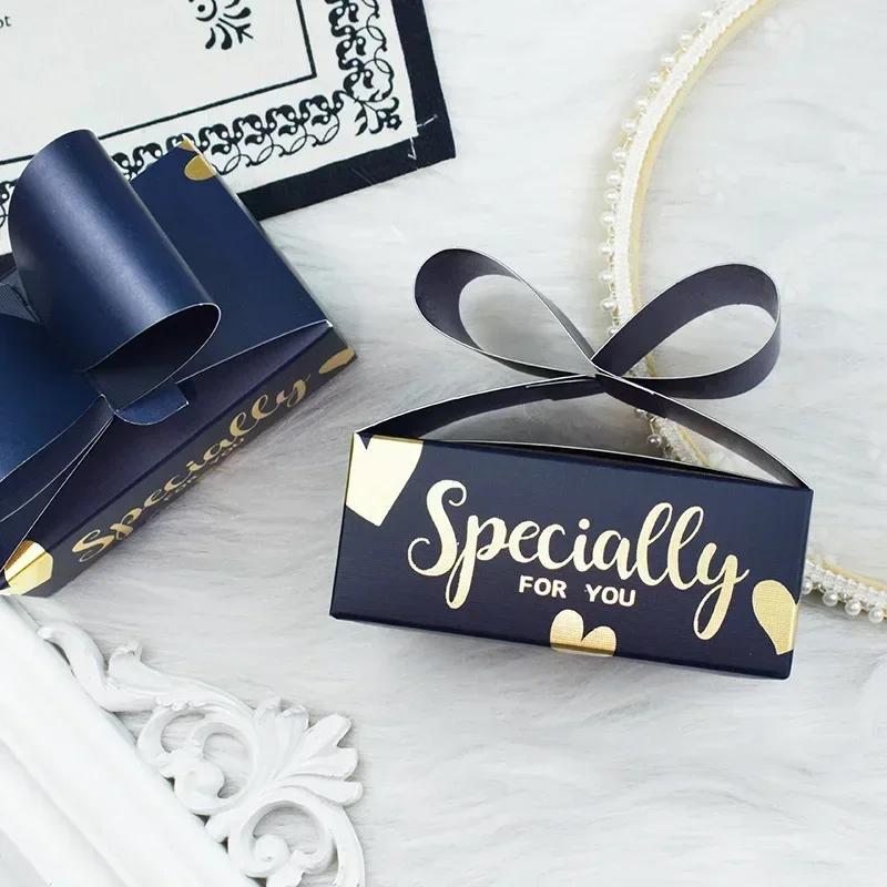 2025 New 10Pcs Party Wedding Favors Cookies Decoration Candy Gift Bag Bow Paper Box As Soap Cookie Candy Little Gift Packaging