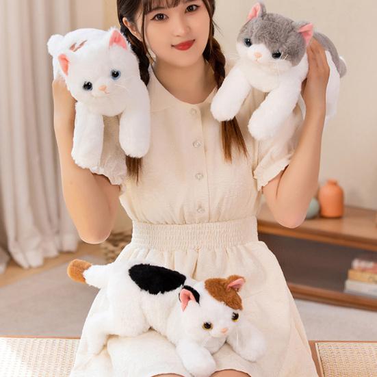 Имитация куклы-кошки, 3D глаза, склонная осанка, кукла-котенок, мягкие пушистые плюшевые игрушки-компаньон, подушка для сна, чучело куклы, орнамент, плюшевая игрушка, подарок на день рождения