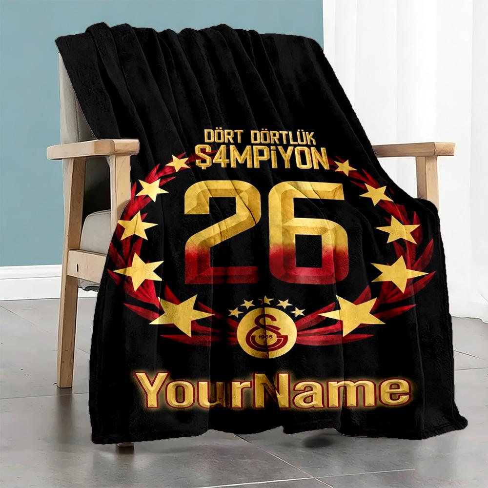 Galatasaray 130 Personalized Name Blanket Cozy Customizable Blanket Ultra-Soft Throw For Bedding Nap Livingroom Office for All Occasions