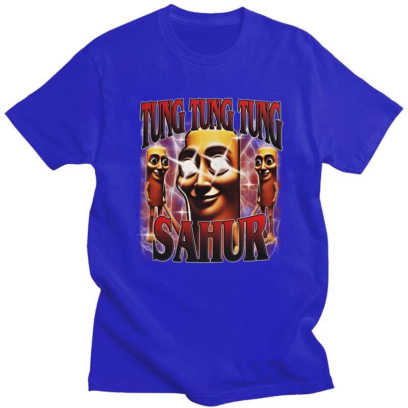 Men Tung Tung Tung Sahur Italian Brainrot T Shirts 100 Cotton Colthing Leisure Novelty Creative Graphics Tee Tops