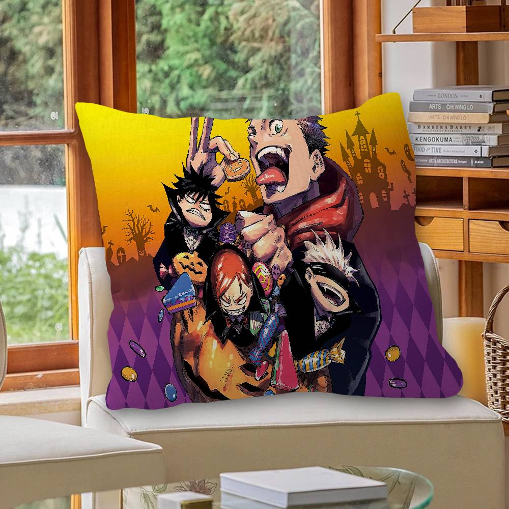 Anime J-Jujutsu K-Kaisen Pillow Gift Home Office Decoration Pillow Bedroom Sofa Car Cushion Coverpillow Case