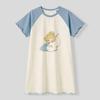 Летняя хлопковая ночная рубашка для девочек - Платье-принцесса с коротким рукавом