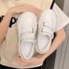 Маленькие белые туфли на липучке, женские туфли на платформе, кексы, весна 2024, новые, для увеличения роста, универсальные, для спорта и отдыха, сноуборд-туфли
