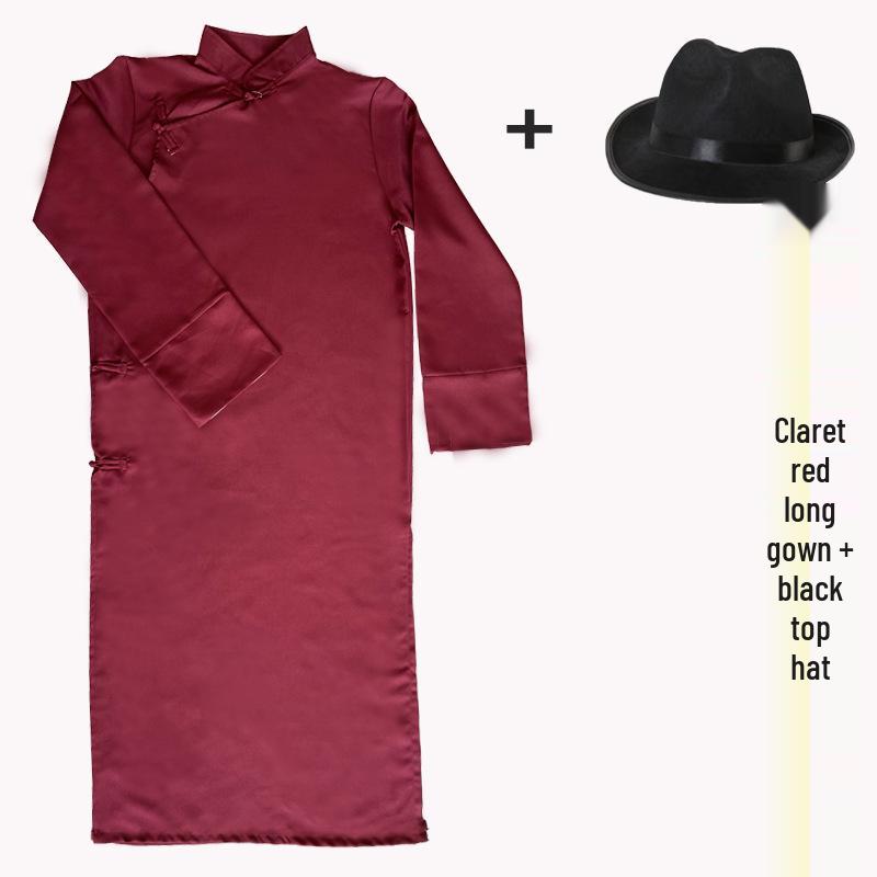 Китайский халат косая застежка традиционный костюм для выступлений