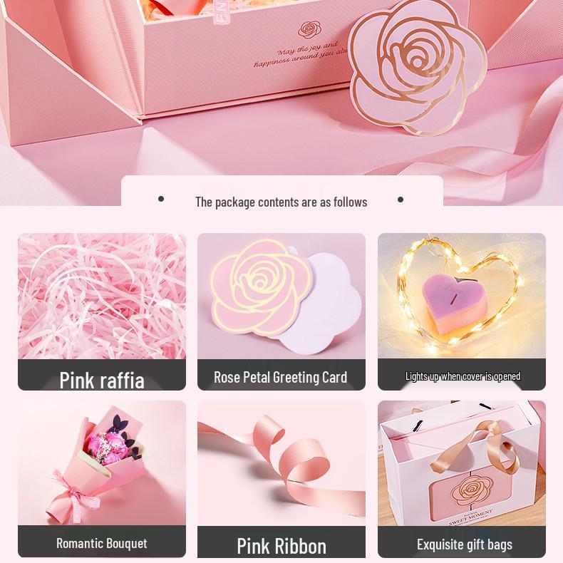 Элегантная розовая подарочная коробка для женщин - Идеально подходит для дней рождения, помады, духов и сюрпризов высокого класса