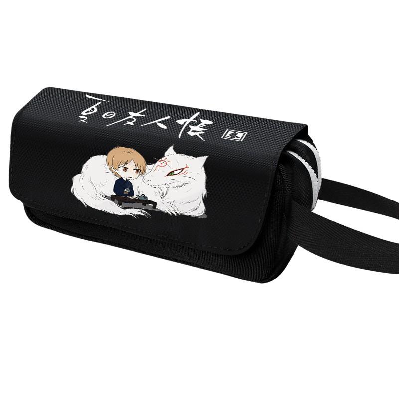 Anime Pencil Case Natsumes Book Of Friends Cat Teacher Double Zipper Flip Pouch Students