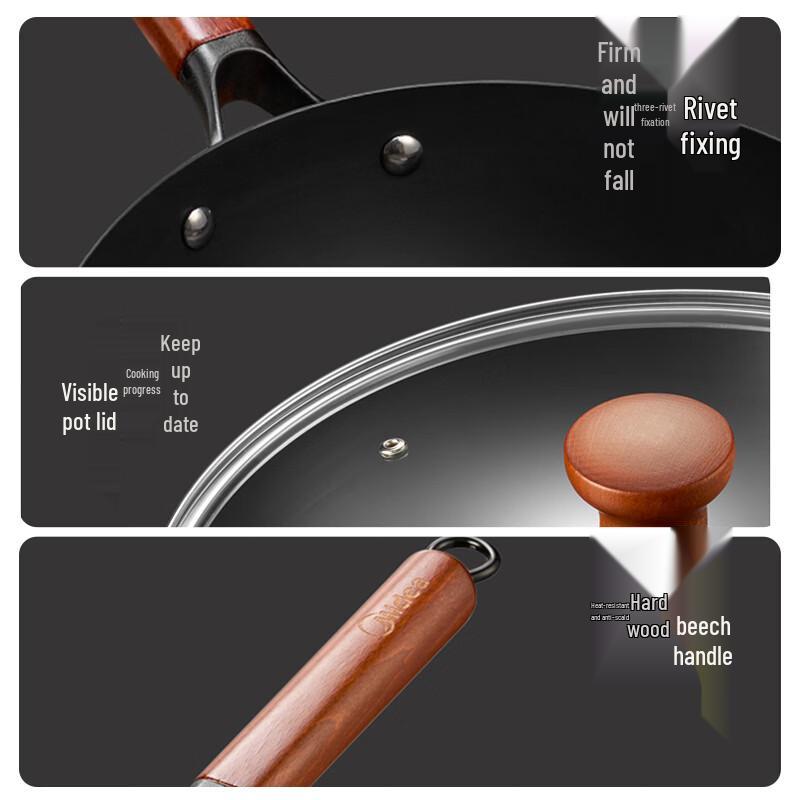 Midea Iron Stir-Fry Wok - 34cm