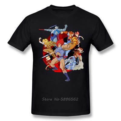 Футболка Thundercats Футболка Thundercats Футболка с принтом Мужская Крутая Мужская Хлопковая С коротким рукавом Базовая футболка Харадзюку Уличная одежда