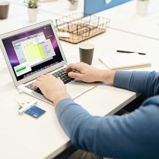 Смарт-кард-ридер Type-C USB 2.0 Plug-and-Play кард-ридер для Windows Портативный считыватель банковских чип-карт Легкий считыватель CAC ID-карт