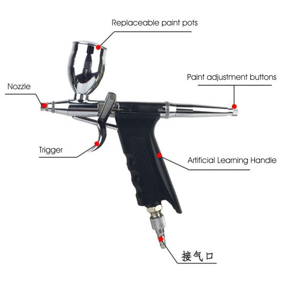 1 комплект 116A набор аэрографов двойного действия с управлением макияжем регулируемая точная насадка для дизайна ногтей модели аэрографов игрушки
