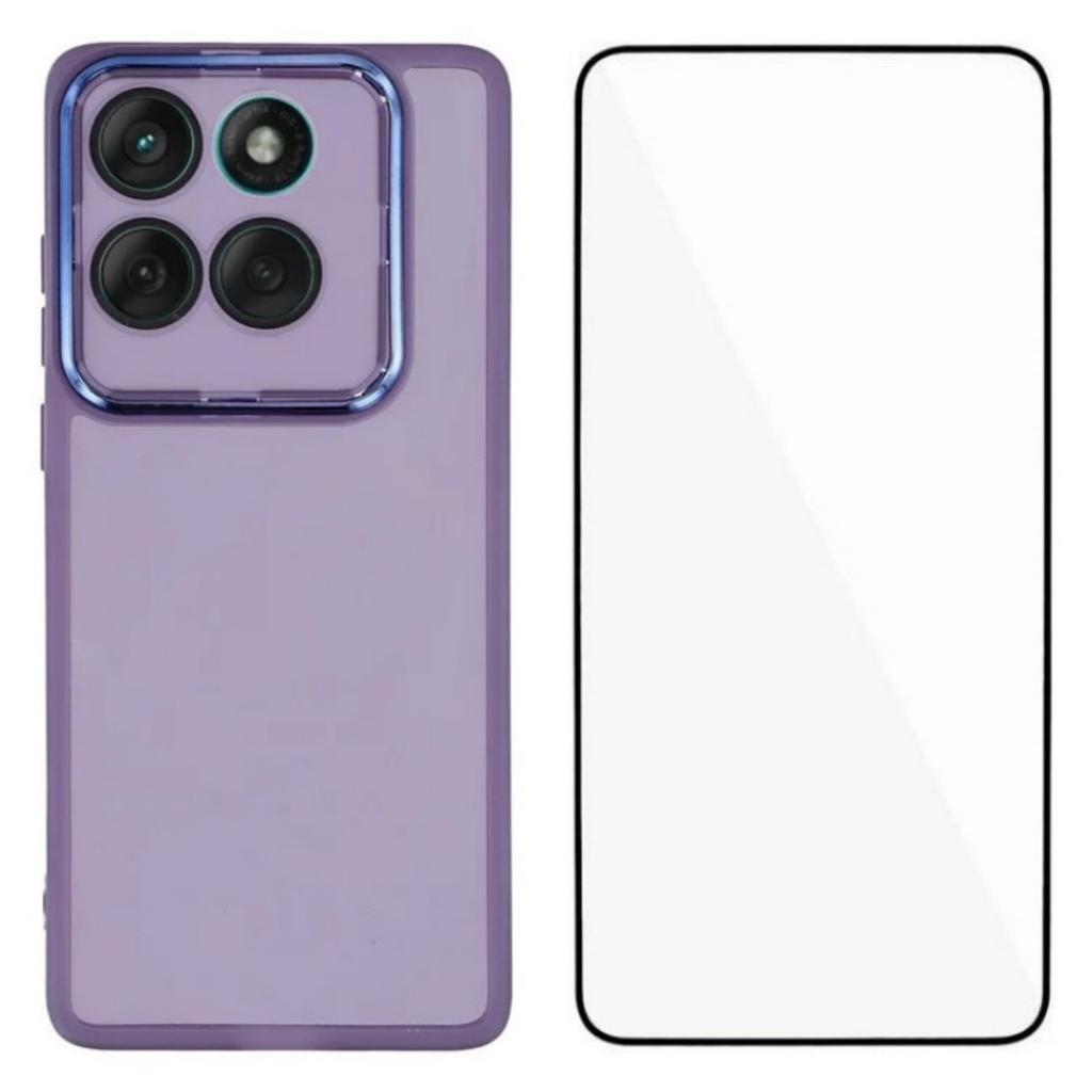 Для Motorola Edge 60 Fusion 5G Чехол из ТПУ серии WANLONFENG DKSM с гальванизированной рамкой и задней крышкой из закаленного стекла