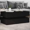 VidaXL Coffee Table with LED Lights, Side Table, End Table, Living Room Furniture, Modern, Black Wood 839862