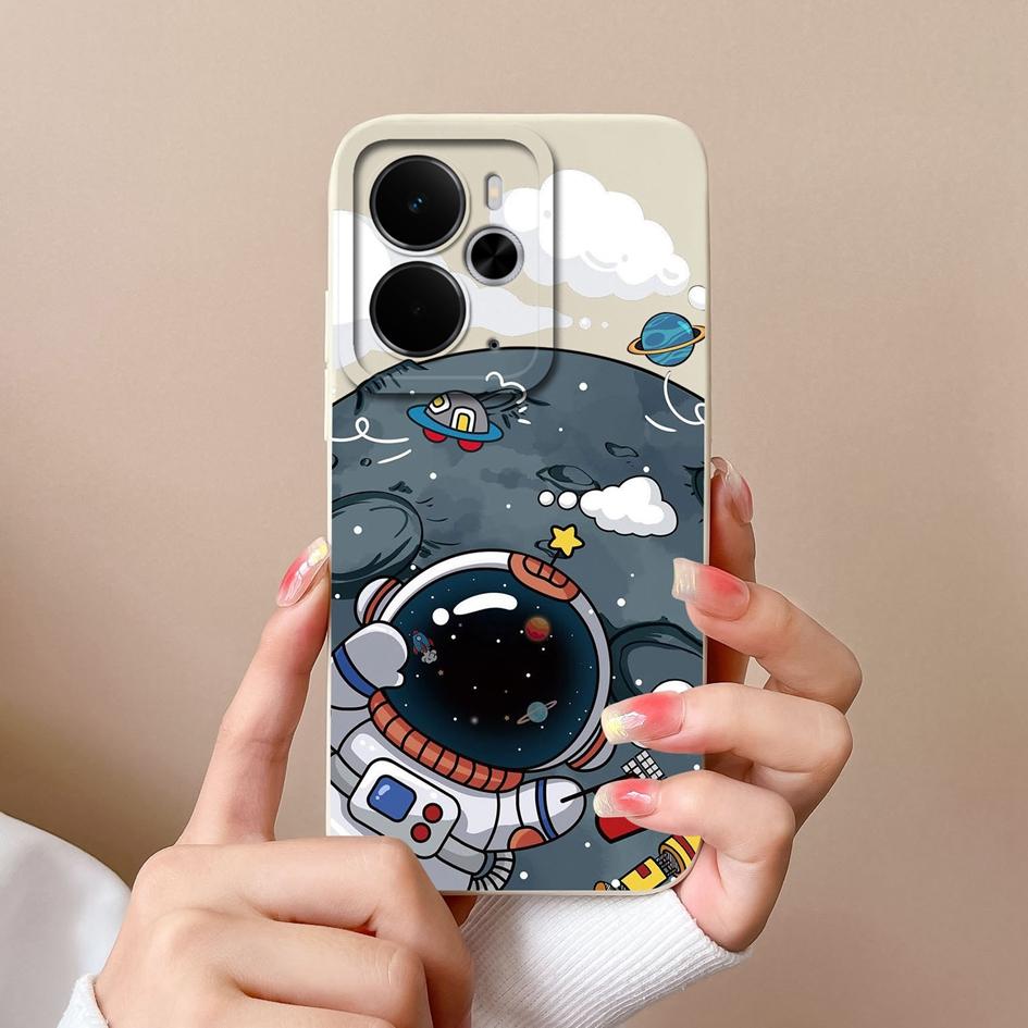 Милые чехлы для телефонов Spaceman для Oppo Realme C75x 14 14T 14X P3 Narzo 10 30 60 A5 Pro, гладкий жидкий силикон, высококачественный противоскользящий чехол для Oppo Covers