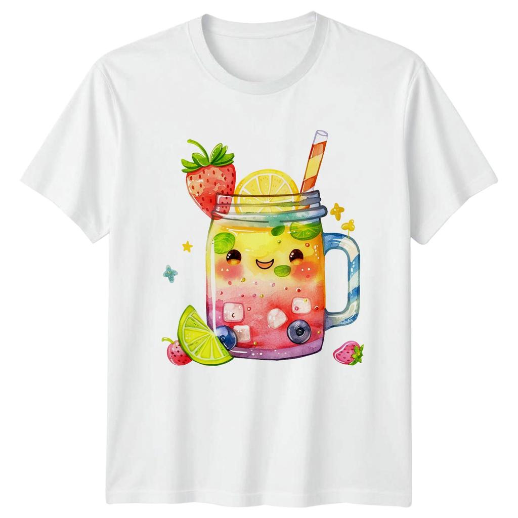 Cute Kawaii Fruit Drink TShirt Summer Refreshing Gift For Him And Her