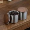 1Pc Storage Jars with Airtight Lid, Containers Kitchen Food Canisters with Acacia Wood Lids for Coffee Beans/Sugar/Tea/Nuts