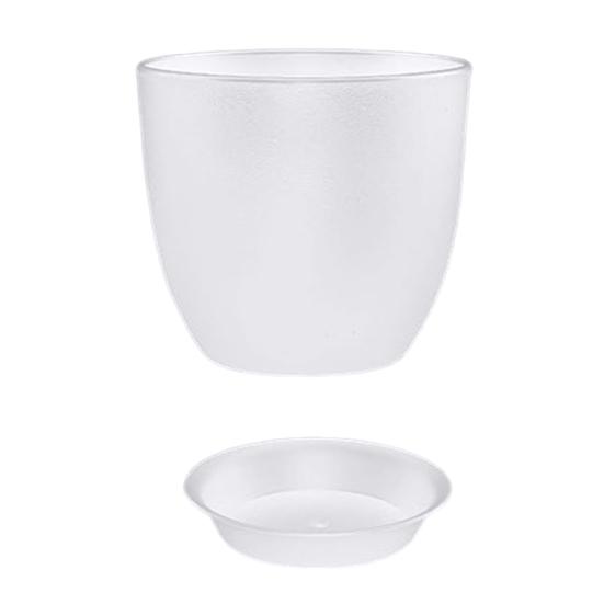 Цветочный горшок с поддоном Пластиковый горшок для растений с дренажными отверстиями Современный декоративный кашпо для комнатных и уличных растений Садовые комнатные растения