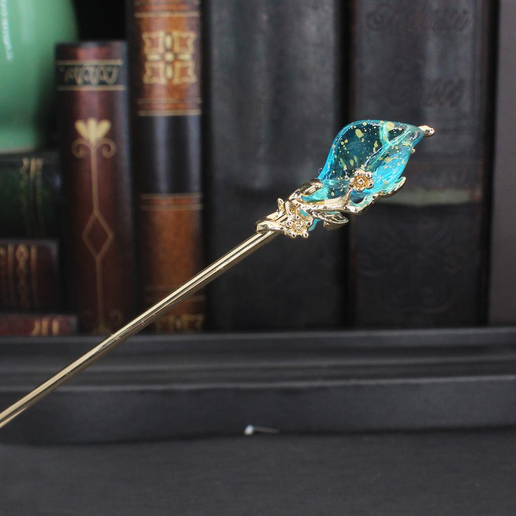 Vintage Metal Flower Hairpin For Women Antique Hair Stick For Girl Hair Clip Costume Chinese Hanfu Hair Accessories Bun Maker