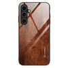 For Samsung Galaxy A05s 4G Slim Case Wood Texture Tempered Glass TPU Shockproof Phone Cover